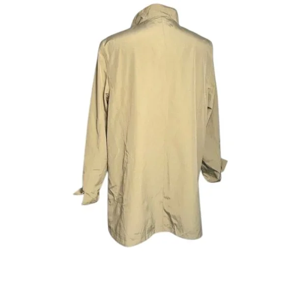 Gallery Sage & Tan Reversible Trench Jacket Small Lightweight Raincoat - Picture 5 of 11